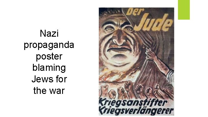 Nazi propaganda poster blaming Jews for the war 