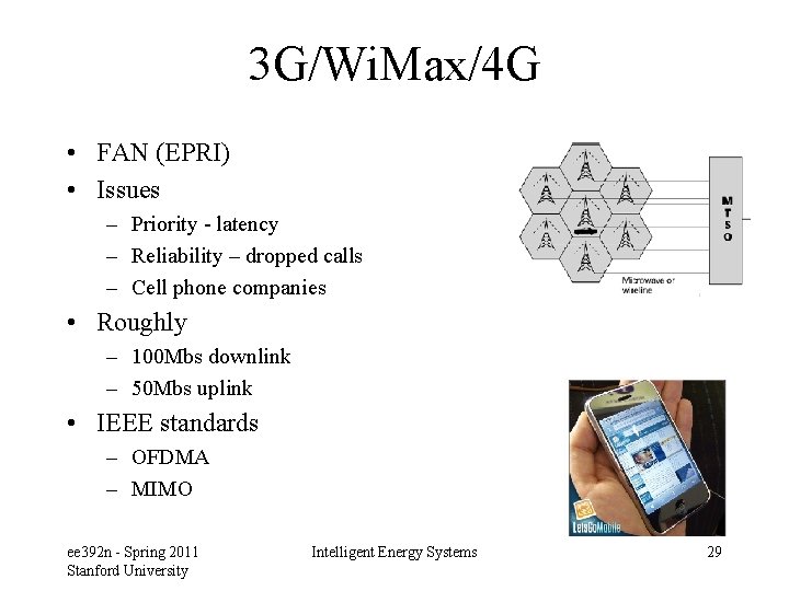 3 G/Wi. Max/4 G • FAN (EPRI) • Issues – Priority - latency –