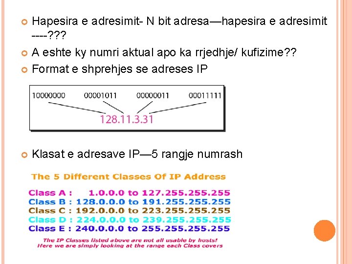 Hapesira e adresimit- N bit adresa—hapesira e adresimit ----? ? ? A eshte ky Hapesira e adresimit- N bit adresa—hapesira e adresimit ----? ? ? A eshte ky