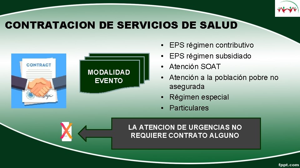 CONTRATACION DE SERVICIOS DE SALUD MODALIDAD EVENTO • • EPS régimen contributivo EPS régimen