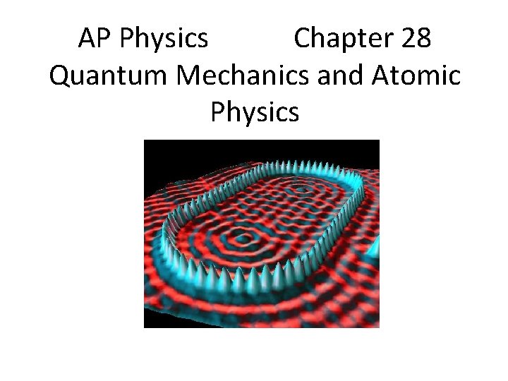 AP Physics Chapter 28 Quantum Mechanics and Atomic Physics 