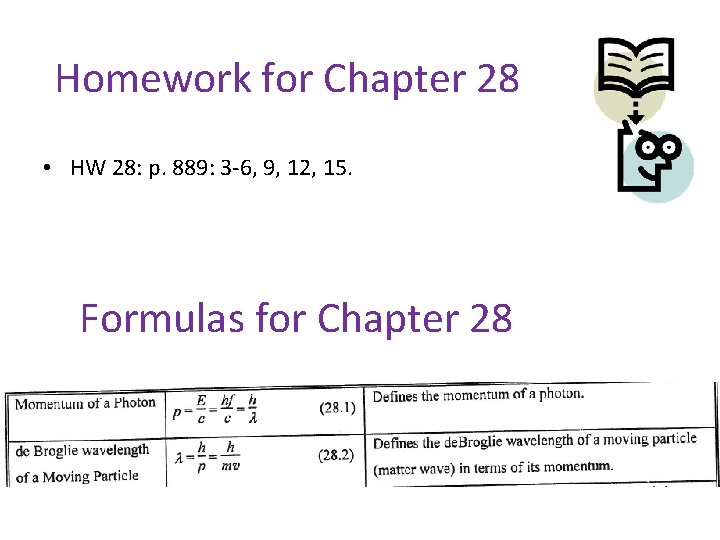 Homework for Chapter 28 • HW 28: p. 889: 3 -6, 9, 12, 15.