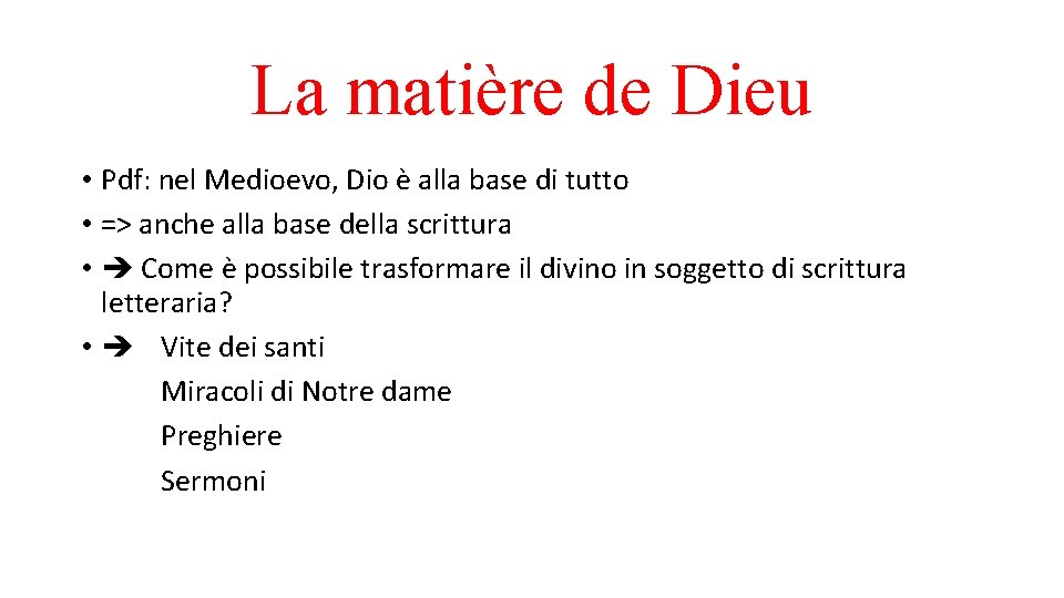 La matière de Dieu • Pdf: nel Medioevo, Dio è alla base di tutto