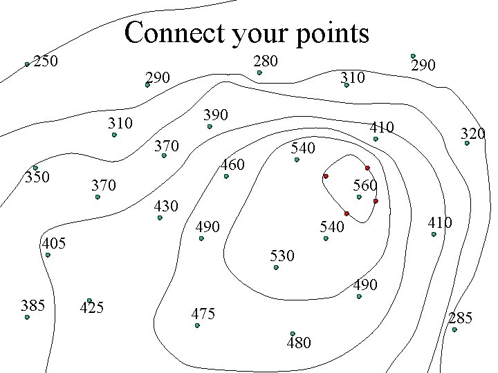 Connect your points 250 280 290 370 350 310 390 310 460 290 410