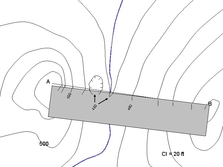 0 B 48 46 0 500 A 500 CI = 20 ft 
