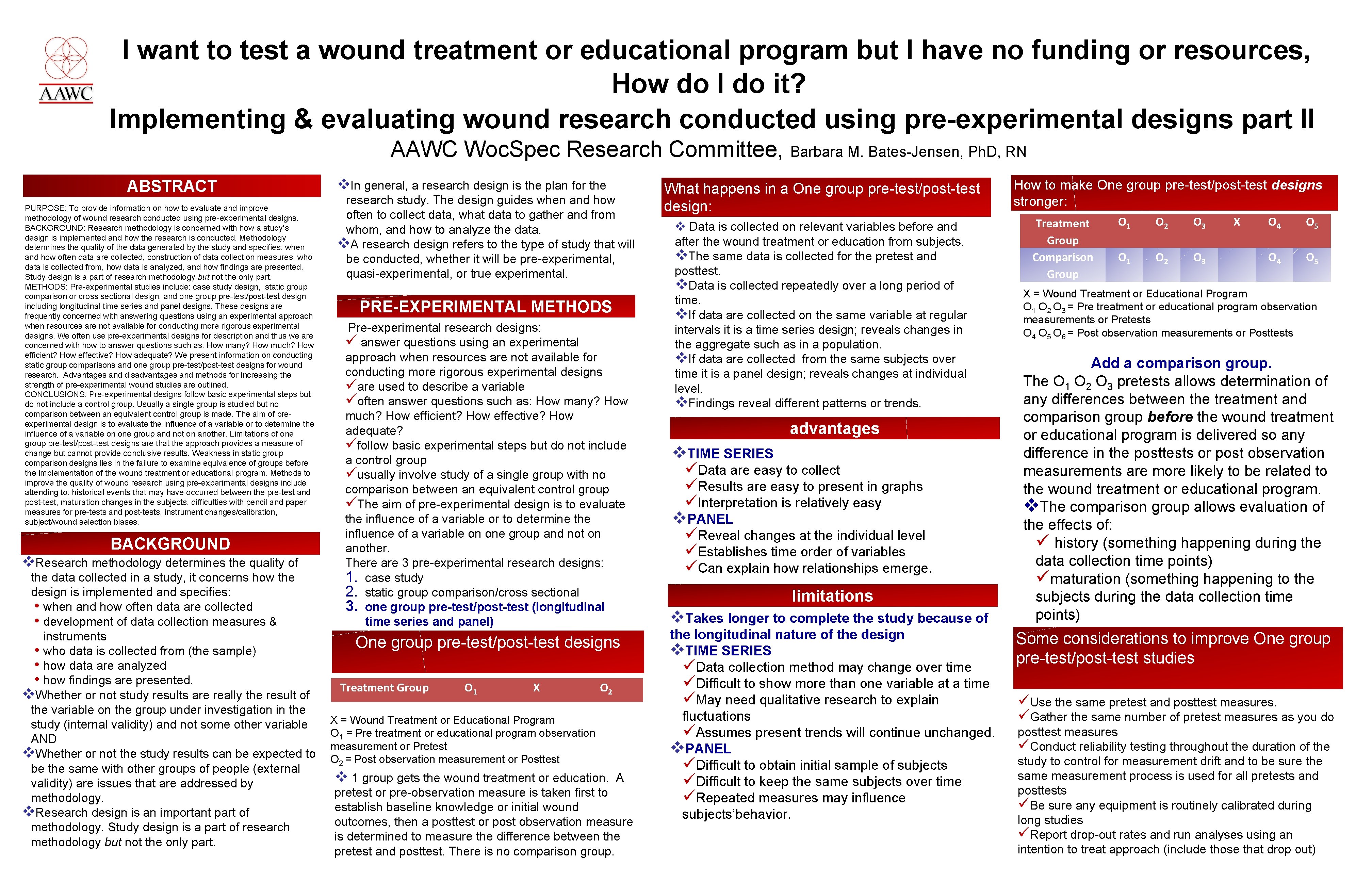  I want to test a wound treatment or educational program but I have