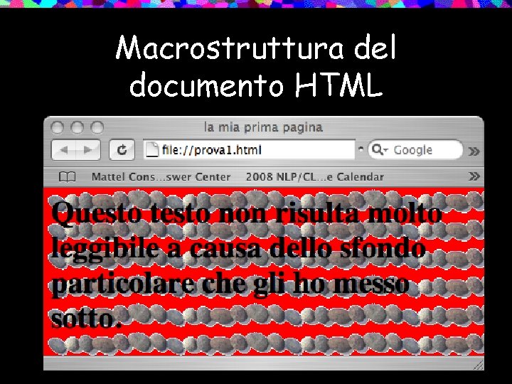 Macrostruttura del documento HTML 