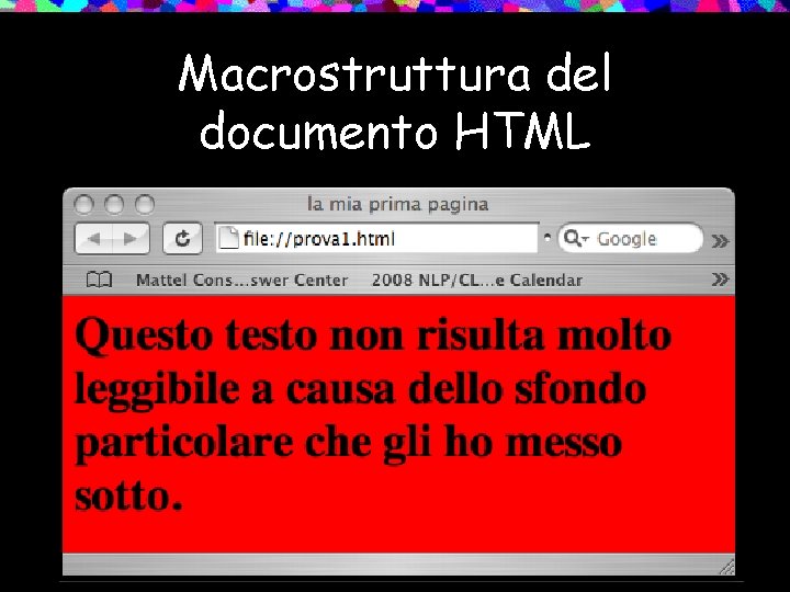 Macrostruttura del documento HTML 