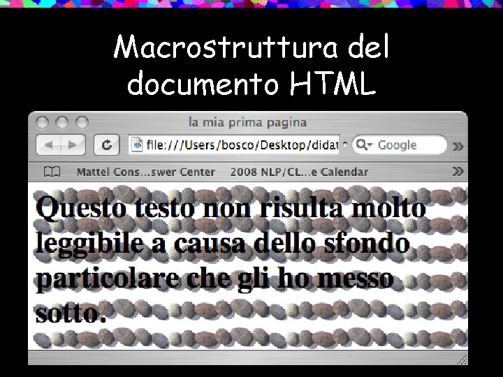 Macrostruttura del documento HTML 