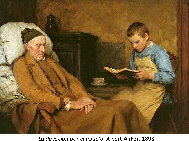 La devoción por el abuelo, Albert Anker, 1893 