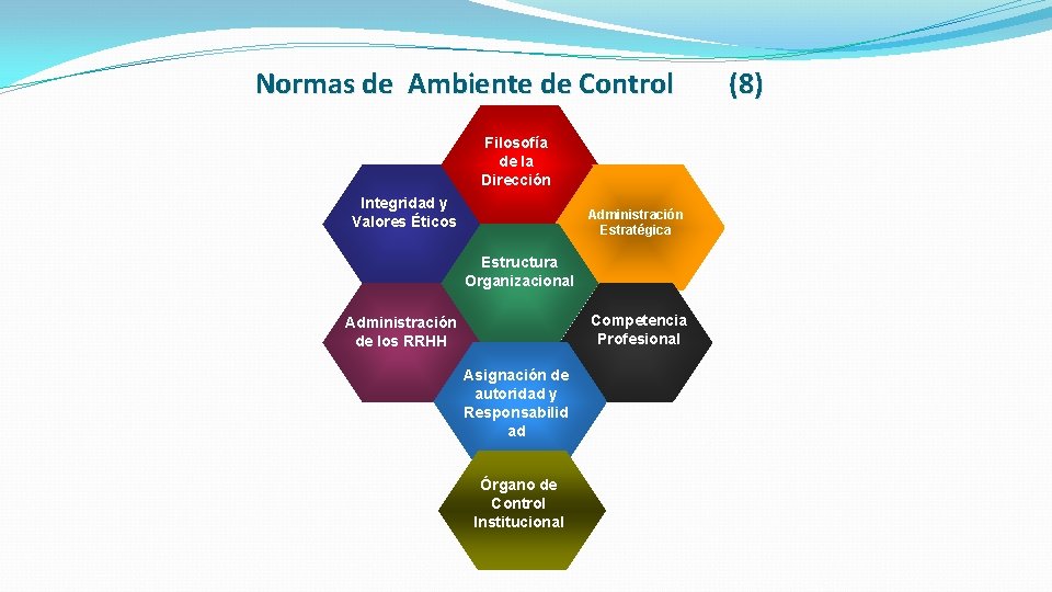 Normas de Ambiente de Control Filosofía de la Dirección Integridad y Valores Éticos Administración
