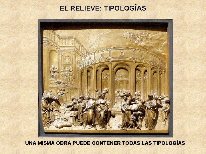 EL RELIEVE: TIPOLOGÍAS UNA MISMA OBRA PUEDE CONTENER TODAS LAS TIPOLOGÍAS 