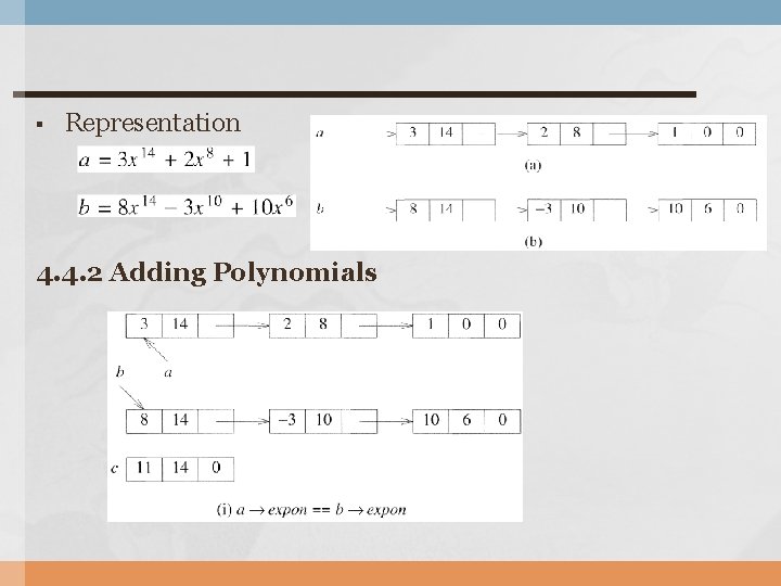 § Representation 4. 4. 2 Adding Polynomials 