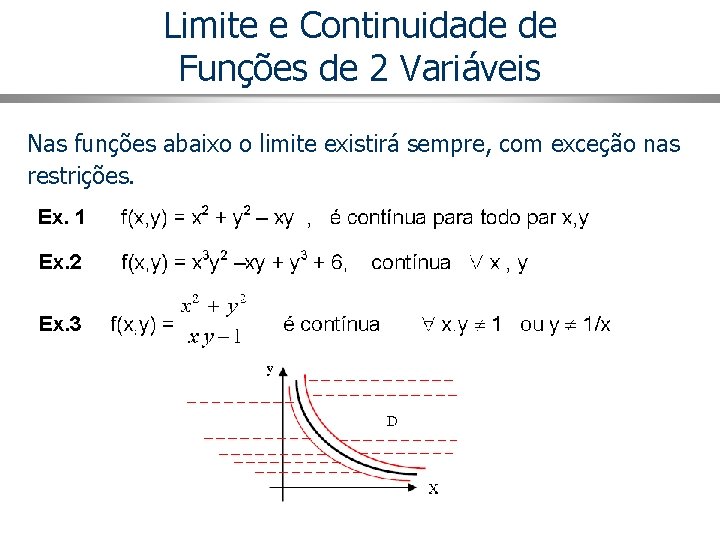 Limite e Continuidade de Funções de 2 Variáveis Nas funções abaixo o limite existirá