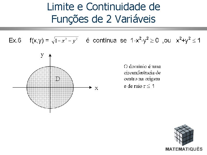 Limite e Continuidade de Funções de 2 Variáveis 