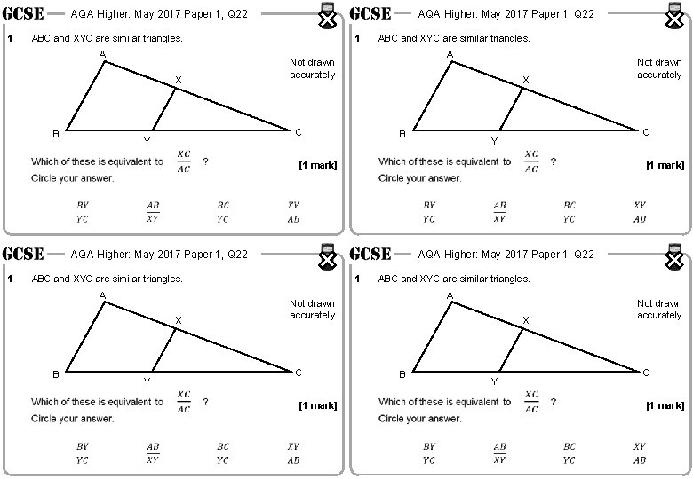 AQA Higher: May 2017 Paper 1, Q 22 1 AQA Higher: May 2017 Paper