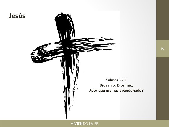 Jesús IV Salmos 22: 1 Dios mío, ¿por qué me has abandonado? VIVIENDO LA