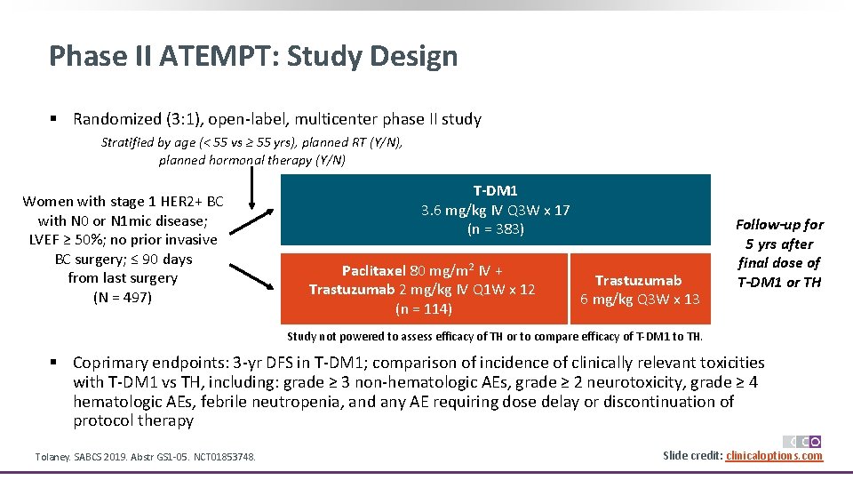 Phase II ATEMPT: Study Design § Randomized (3: 1), open-label, multicenter phase II study