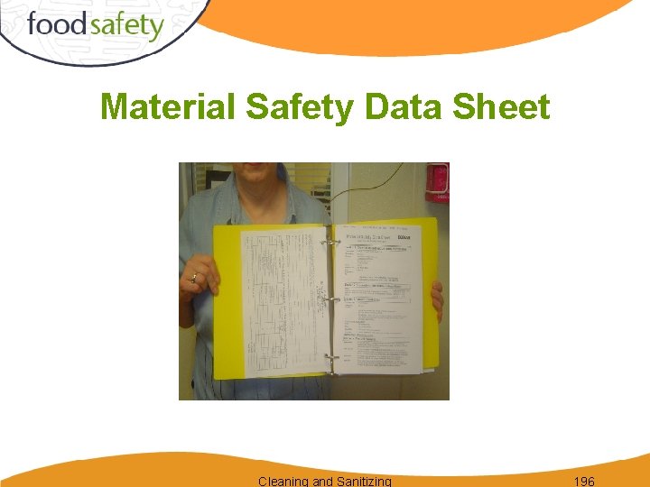 Material Safety Data Sheet Cleaning and Sanitizing 196 