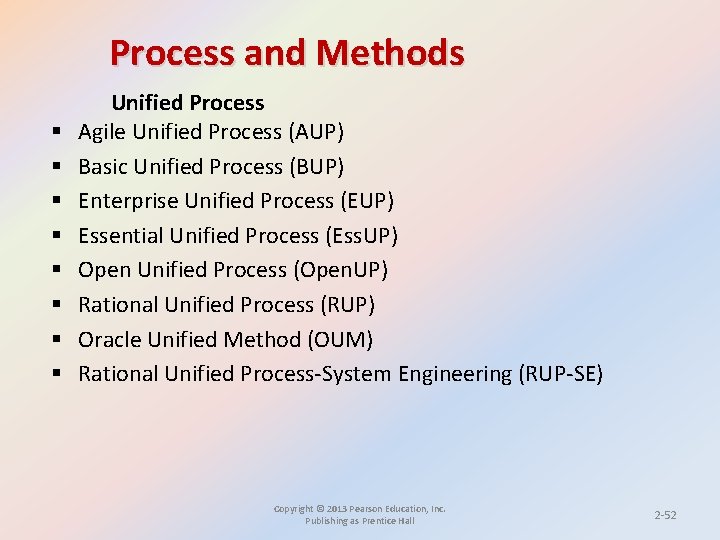Process and Methods § § § § Unified Process Agile Unified Process (AUP) Basic Process and Methods § § § § Unified Process Agile Unified Process (AUP) Basic