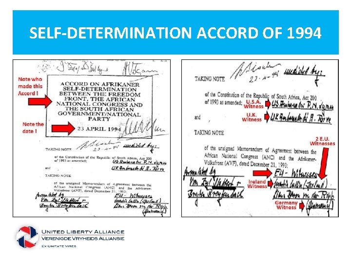 SELF-DETERMINATION ACCORD OF 1994 