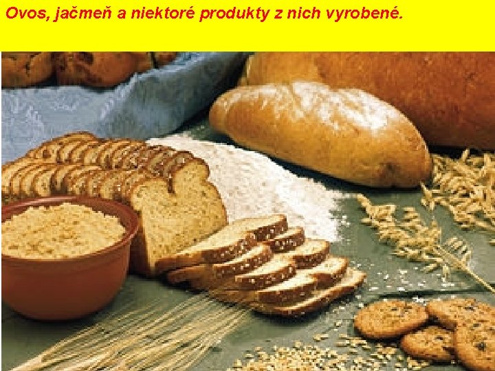 Ovos, jačmeň a niektoré produkty z nich vyrobené. 