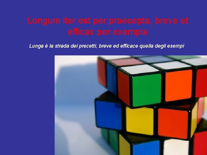 Longum iter est per praecepta, breve et efficax per exempla Lunga è la strada