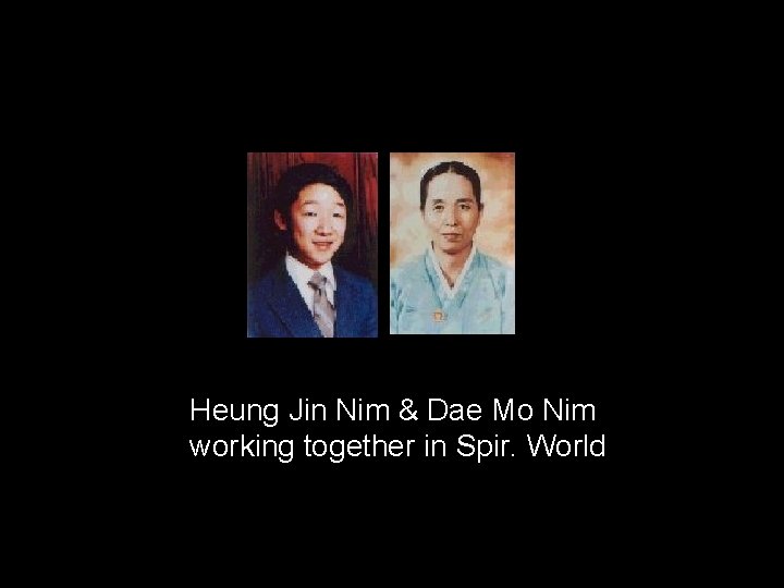 Heung Jin Nim & Dae Mo Nim working together in Spir. World 