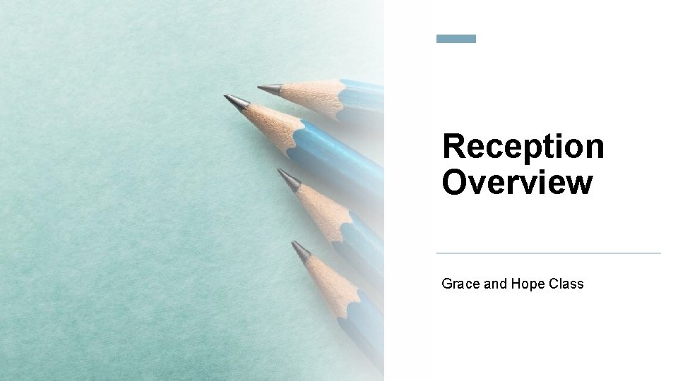 Reception Overview Grace and Hope Class 