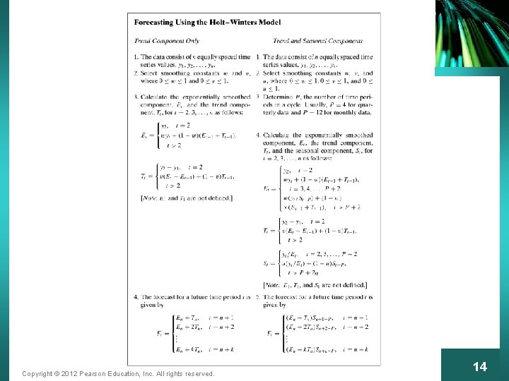 Copyright © 2012 Pearson Education, Inc. All rights reserved. 14 