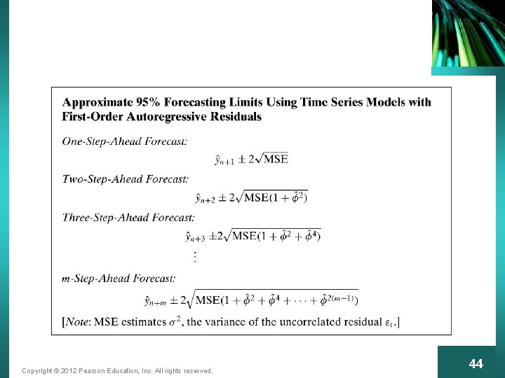 Copyright © 2012 Pearson Education, Inc. All rights reserved. 44 