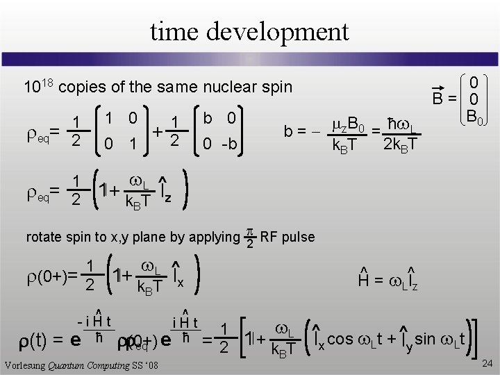 time development 1018 copies of the same nuclear spin 1 req= 2 1 0