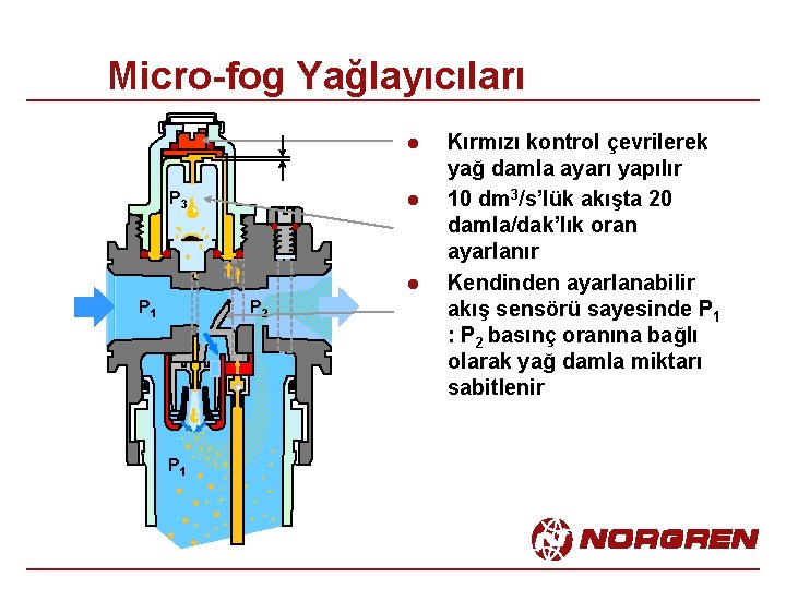 Micro-fog Yağlayıcıları l P 3 l l P 1 P 2 P 1 Kırmızı