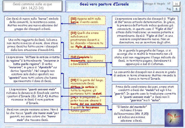 Gesù cammina sulle acque (Mt. 14, 22 -36) Con Gesù di nuovo sulla “barca”, Gesù cammina sulle acque (Mt. 14, 22 -36) Con Gesù di nuovo sulla “barca”,