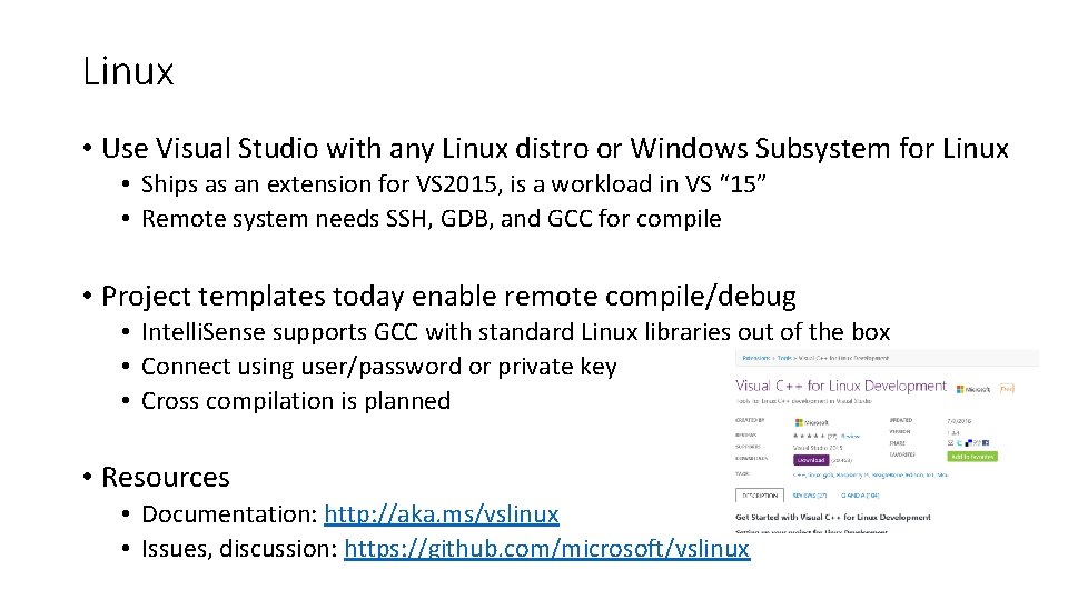 Linux • Use Visual Studio with any Linux distro or Windows Subsystem for Linux