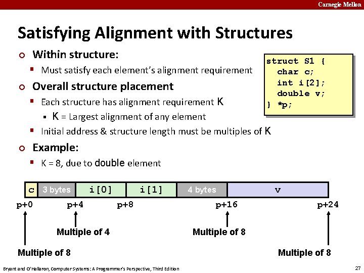 Carnegie Mellon Satisfying Alignment with Structures ¢ Within structure: § Must satisfy each element’s