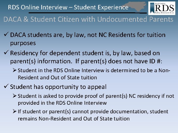 RDS Online Interview – Student Experience DACA & Student Citizen with Undocumented Parents ü