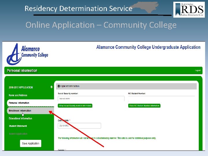 Residency Determination Service Online Application – Community College 