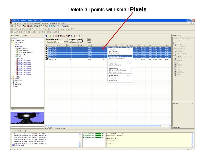 Delete all points with small Pixels 