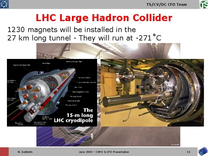 TS/CV/DC CFD Team LHC Large Hadron Collider 1230 magnets will be installed in the