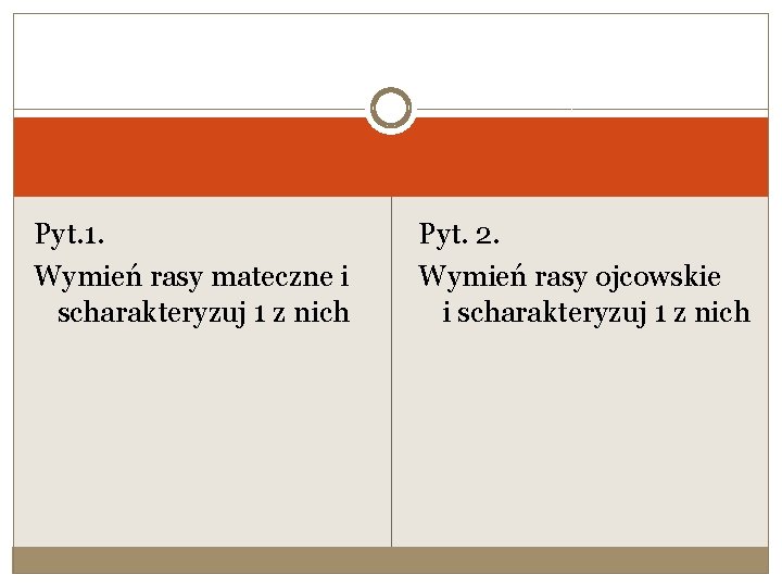 Pyt. 1. Wymień rasy mateczne i scharakteryzuj 1 z nich Pyt. 2. Wymień rasy Pyt. 1. Wymień rasy mateczne i scharakteryzuj 1 z nich Pyt. 2. Wymień rasy