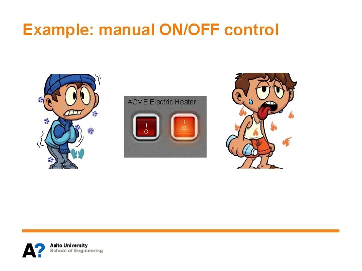 Example: manual ON/OFF control ACME Electric Heater 