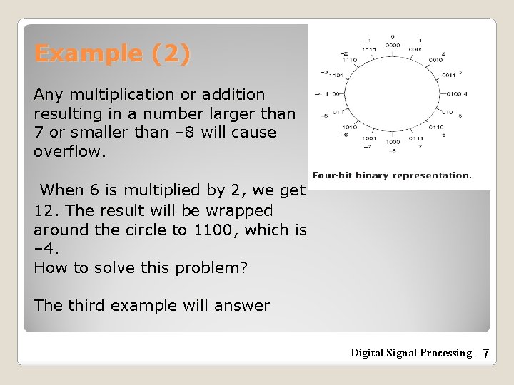 Example (2) Any multiplication or addition resulting in a number larger than 7 or