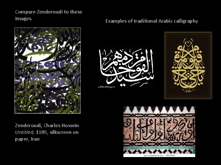 Compare Zenderoudi to these Images. Zenderoudi, Charles Hossein Untitled, 1986, silkscreen on paper, Iran