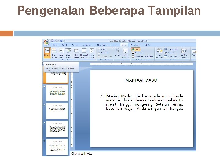 Pengenalan Beberapa Tampilan 