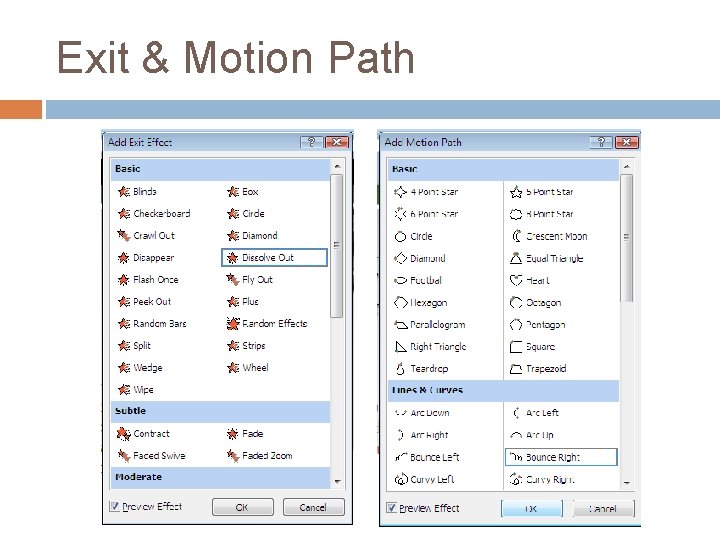 Exit & Motion Path 