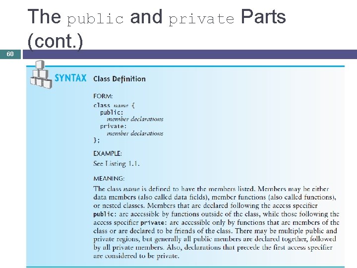 60 The public and private Parts (cont. ) 