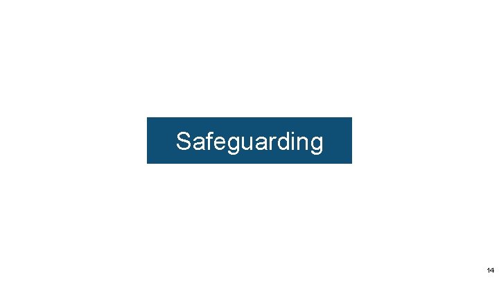 Safeguarding 14 Safeguarding 14