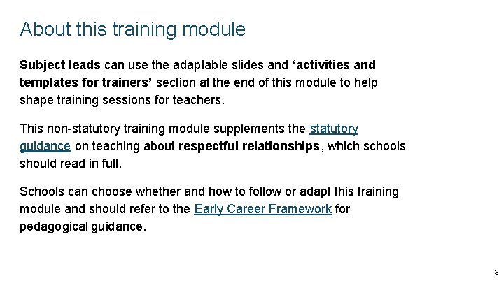 About this training module Subject leads can use the adaptable slides and ‘activities and About this training module Subject leads can use the adaptable slides and ‘activities and