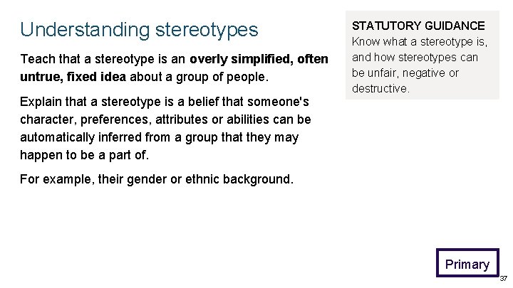 Understanding stereotypes Teach that a stereotype is an overly simplified, often untrue, fixed idea Understanding stereotypes Teach that a stereotype is an overly simplified, often untrue, fixed idea